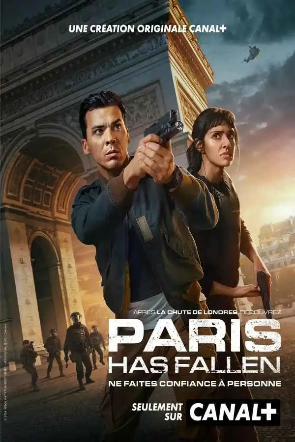 Paris Has Fallen action movie poster available in 4K on British IPTV IPTV service