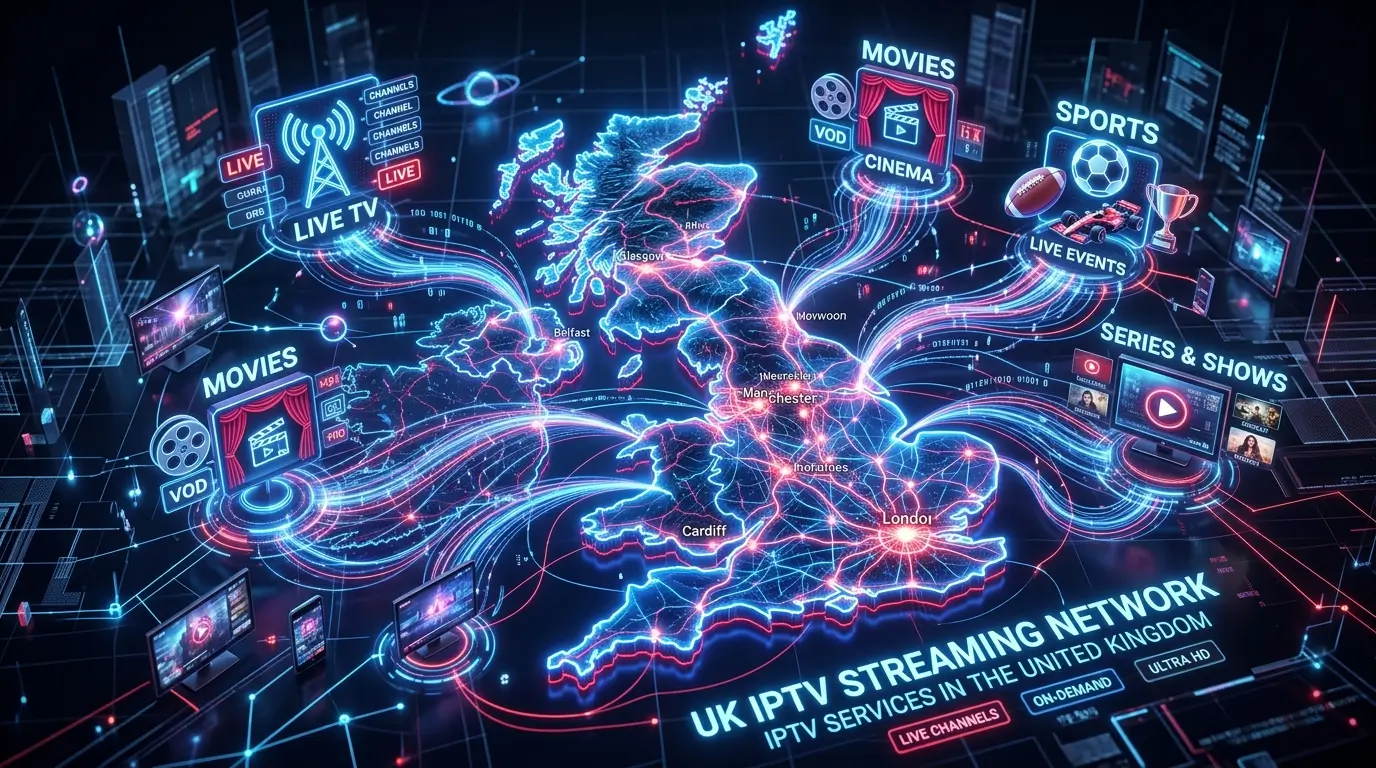 Remote control using IP TV UK app with live sports and British TV channels