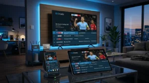 TviMate IPTV app on Smart TV with live TV channels and EPG guide UK
