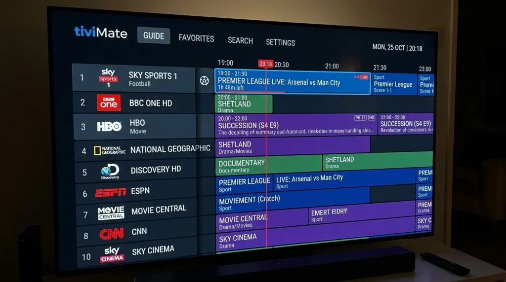 TiviMate IPTV on Smart TV Android tablet and smartphone UK streaming