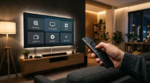 Using Firestick remote to enter downloader code for app installation