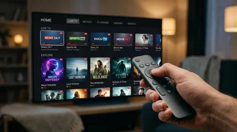 TviMate IPTV app on Smart TV with live TV channels and EPG guide UK