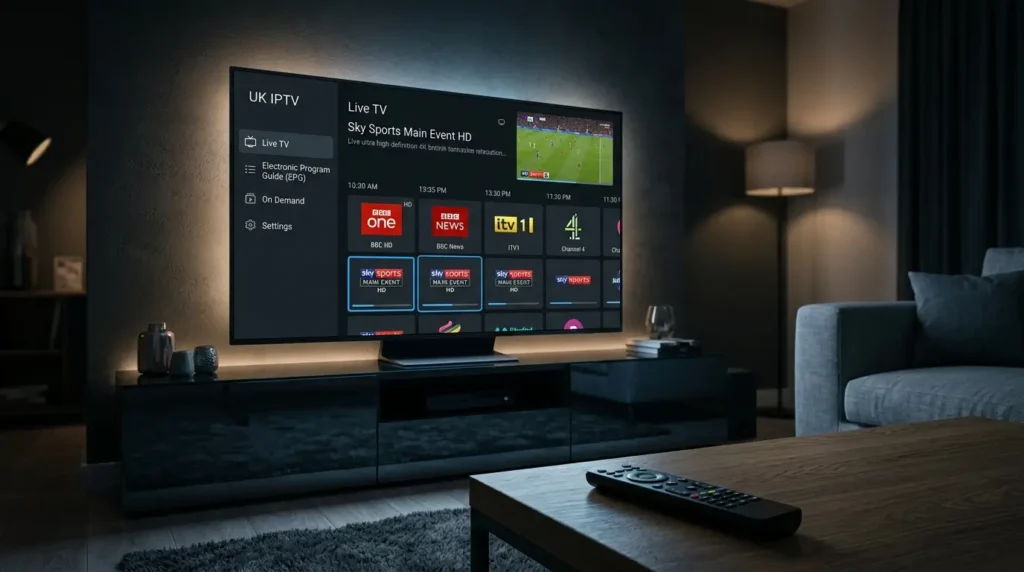 Watching Premier League football live on UK IPTV streaming service