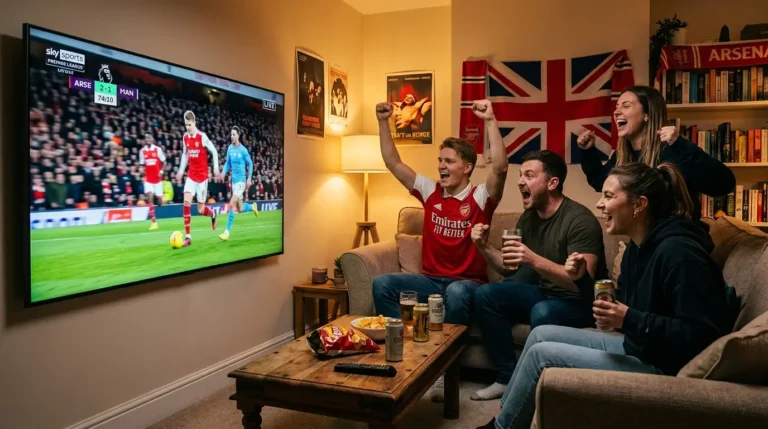 UK IPTV streaming on smart TV, smartphone, tablet, and laptop devices
